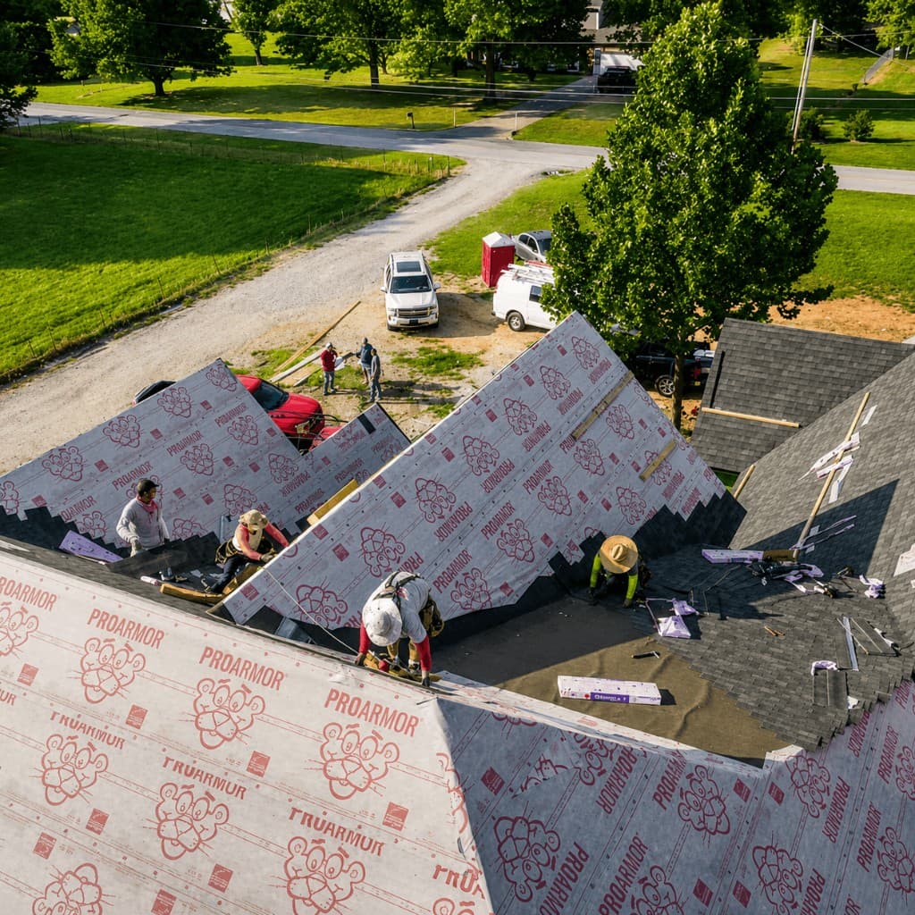 ARRT crew working with ProArmor underlayment